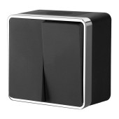 Выключатель 2-клавишный влагозащищенный Werkel Gallant черный/хром W5020235