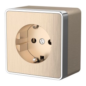 Розетка с заземлением Werkel Gallant шампань рифленый W5071010