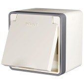 Розетка с заземлением, крышкой и шторками Werkel Gallant слоновая кость W5071203