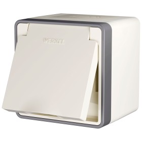 Розетка с заземлением, крышкой и шторками Werkel Gallant слоновая кость W5071203