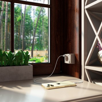 Розетка с заземлением, шторками и USB тип A+C Werkel Gallant шампань рифленый W5071710-2