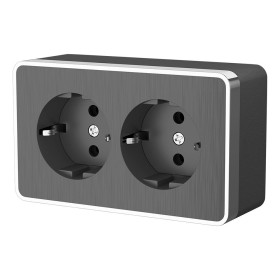Розетка двойная с заземлением Werkel Gallant графит рифленый W5072104