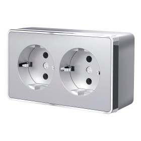 Розетка двойная с заземлением Werkel Gallant серебряный W5072106