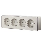 Розетка четверная с заземлением и шторками Werkel Gallant слоновая кость W5072204