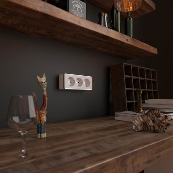 Розетка тройная с заземлением и шторками Werkel Gallant белый W5073101-1