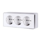 Розетка тройная с заземлением и шторками Werkel Gallant белый W5073101