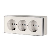 Розетка тройная с заземлением и шторками Werkel Gallant слоновая кость W5073103