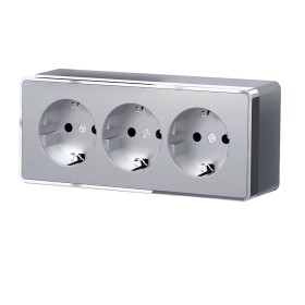 Розетка тройная с заземлением и шторками Werkel Gallant серебряный W5073106