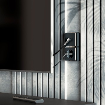 ТВ-розетка оконечная Werkel Gallant черный/хром W5083035-1