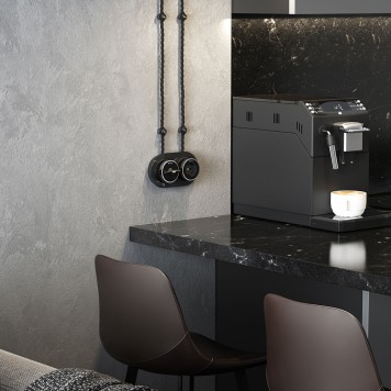 Переключатель 1-клавишный Werkel Vintage черный матовый/хром W5812051-3