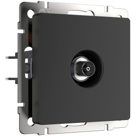 ТВ-розетка проходная Werkel черный матовый WL08-TV-2W