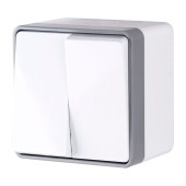 Выключатель 2-клавишный влагозащищенный Werkel Gallant белый WL15-03-02 White